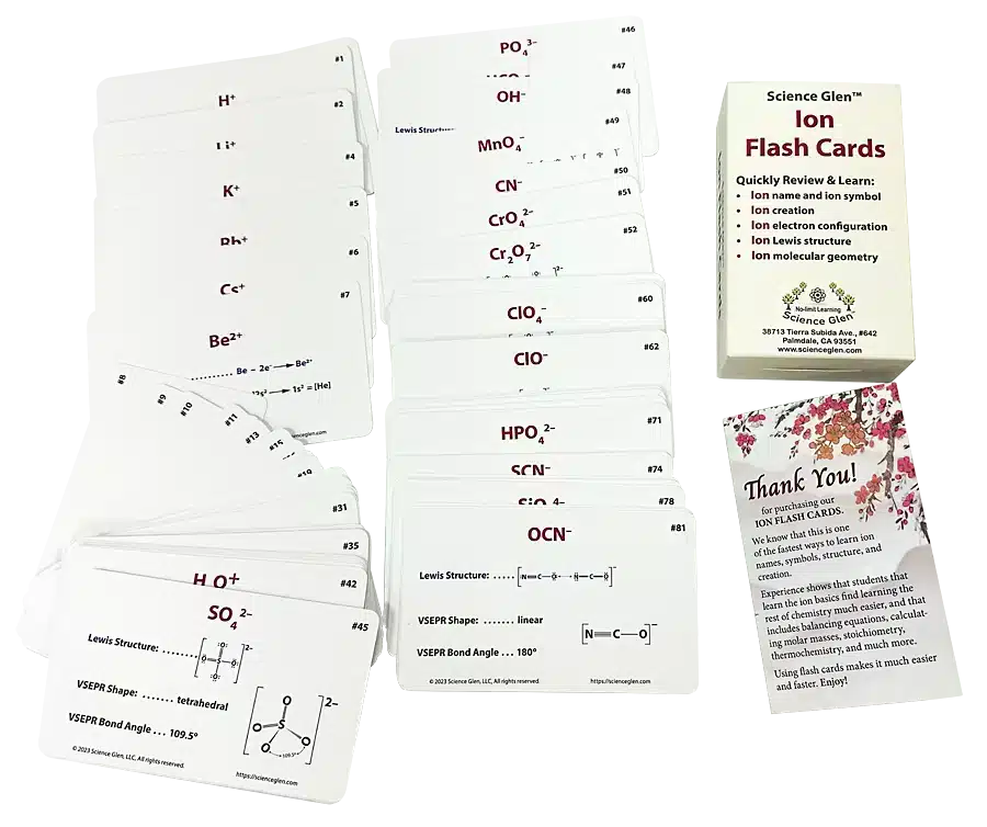 Picture of Science Glen's Ion Flash Card Set